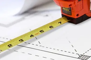 Measuring tape on roof drawings