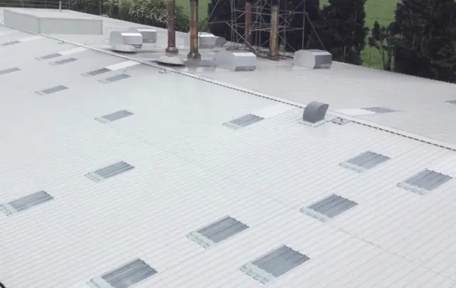 Warehouse roof sheeting with roof lights