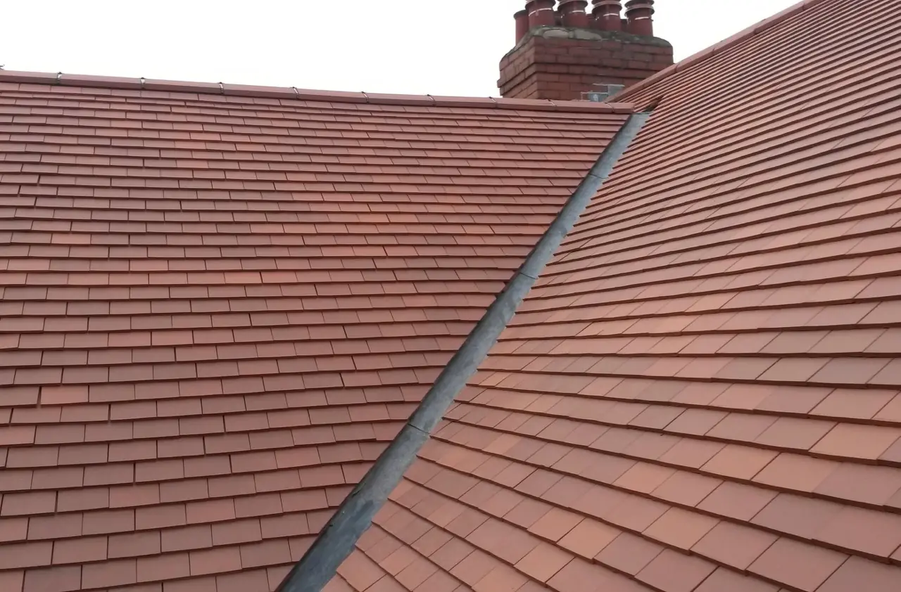 Newly tiled pitched roof